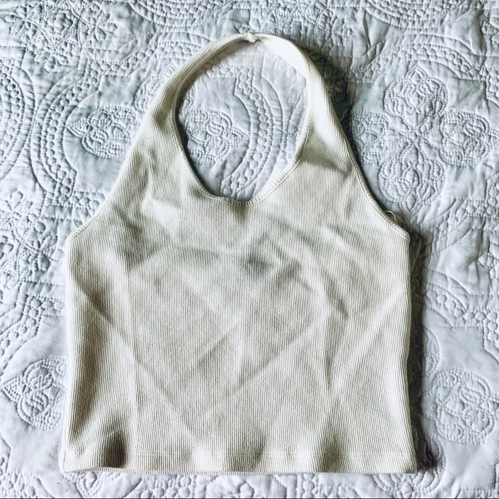 Topshop Ribbed Crop Halter